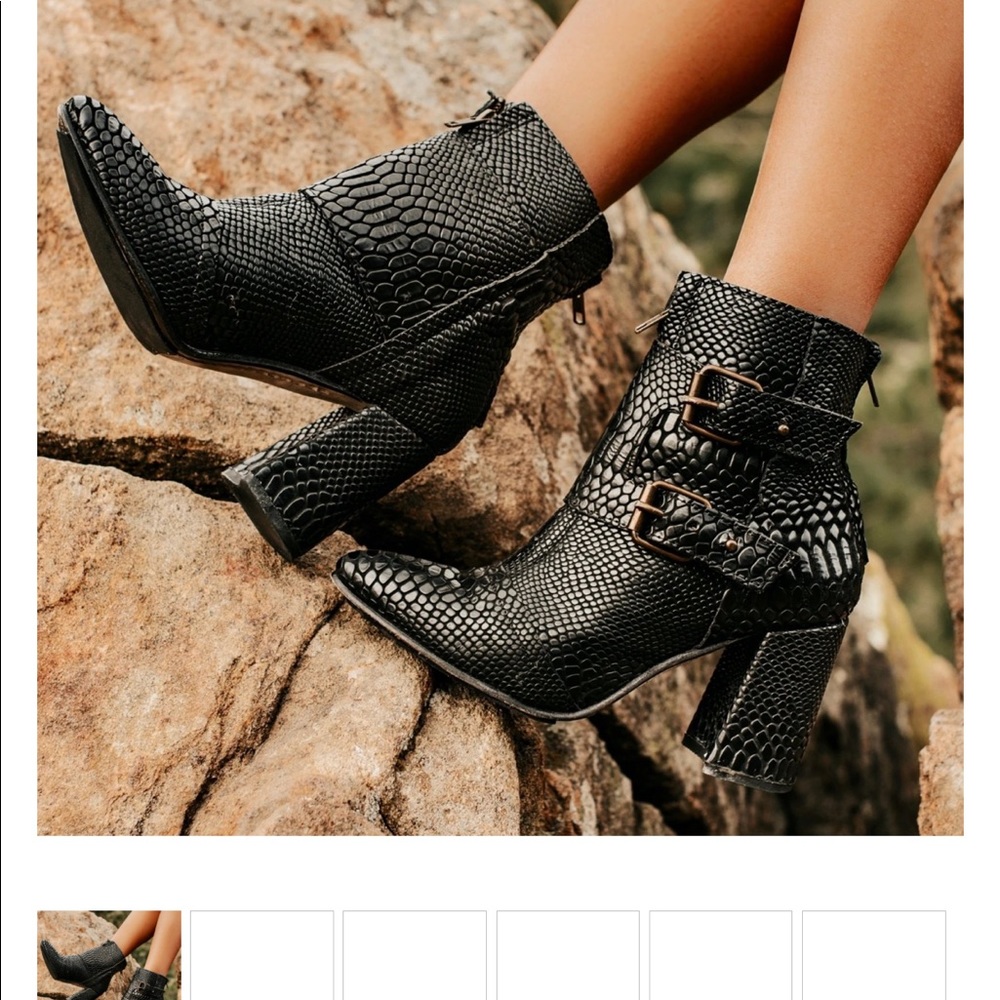 Freebird “Joey” black snakeskin Booties